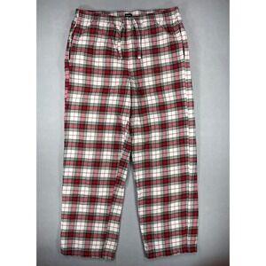 Gap Mens Pajama Pants Plaid Red White Flannel Medium